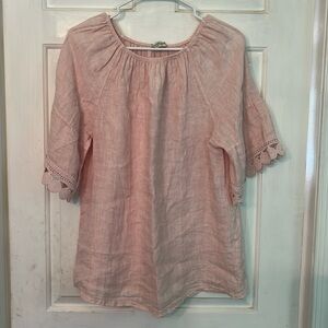 Linen women’s top sz L in EUC